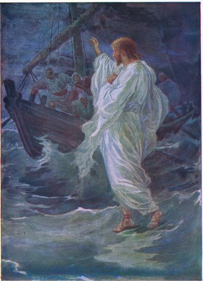 Christus loopt op de zee door Arthur Twidle